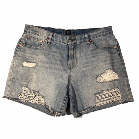 Gap distressed high rise jean denim shorts - Picture 1 of 7